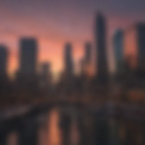 A stunning view of Chicago's skyline during sunset