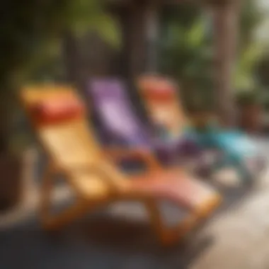 Colorful and artistic patio lounge chairs