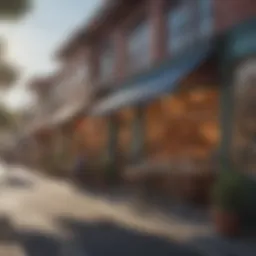 A vibrant street scene showcasing local shops and cafes in a Bay Area neighborhood