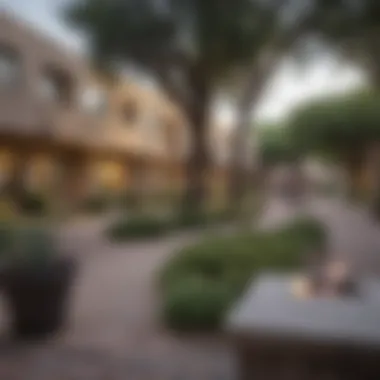 Community gathering in a neighborhood with heritage apartments in Phoenix
