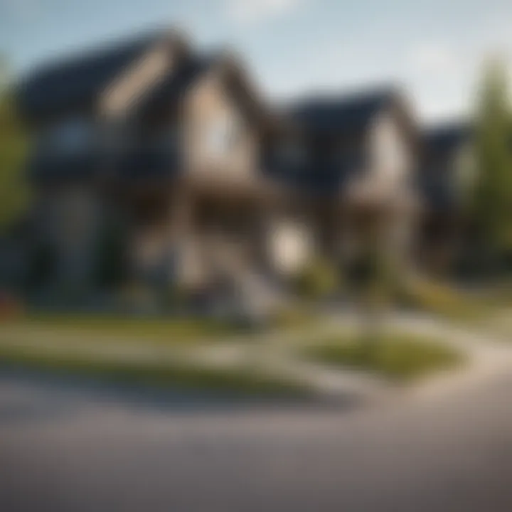 A scenic view of diverse housing options in a Canadian neighborhood.