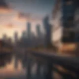 A picturesque city skyline showcasing modern architecture