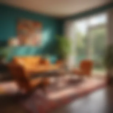 Vibrant color palette typical of mid-century decor