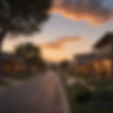 Scenic view of a San Antonio neighborhood during sunset