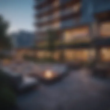 A vibrant community space within Sky Apartments