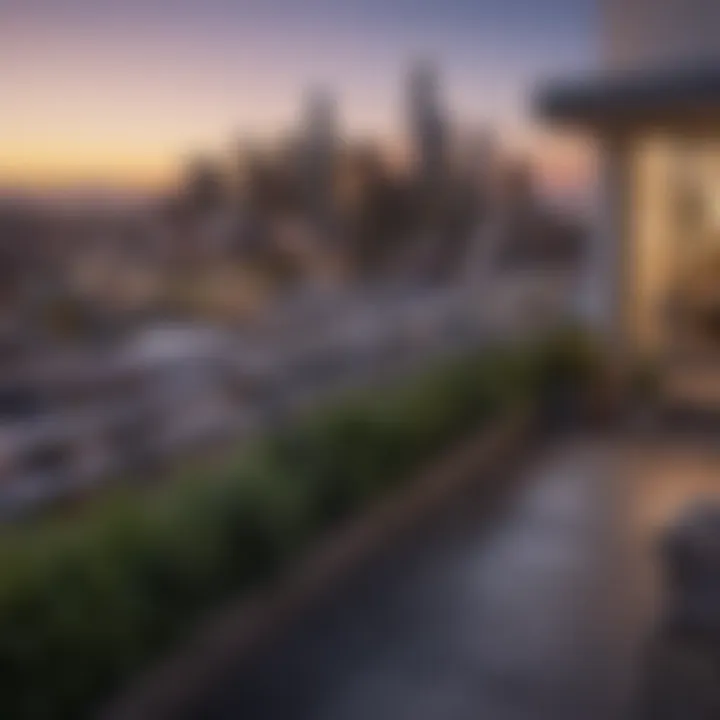 Balcony view of downtown Los Angeles highlighting the urban landscape