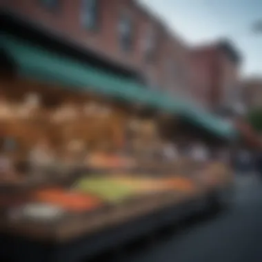 Culinary Diversity at a Local Market in Philadelphia Lively local market showcasing Philadelphia's culinary diversity