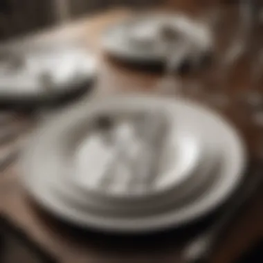 Detailed Cutlery Arrangement Detailed arrangement of cutlery and plates on a formal dining table