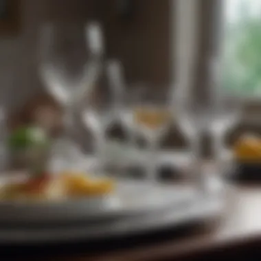 Exquisite Glassware for Formal Dining Close-up of exquisite glassware showcasing elegance in dining