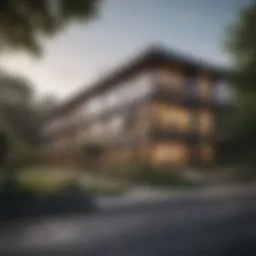 Exterior view of The Gardens Apartments showcasing modern design
