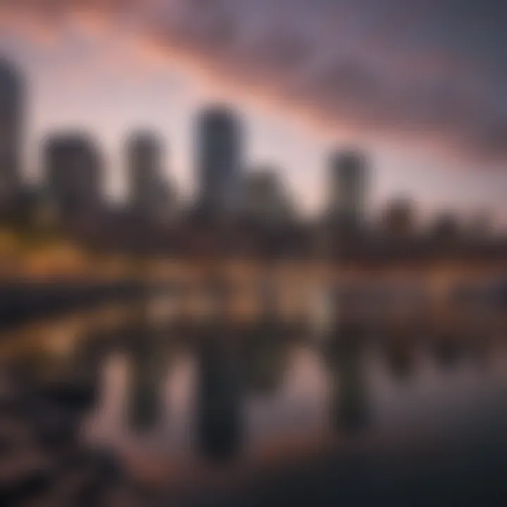 Scenic waterfront view highlighting Boston's skyline