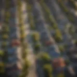 Aerial view of a vibrant Chicago neighborhood showcasing residential homes and parks