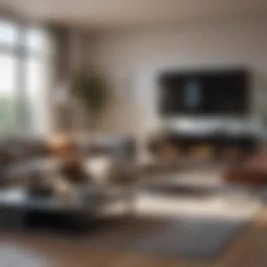 Modern Living Room in a Furnished Home Elegant furnished living room showcasing modern design