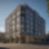 Stunning architectural facade of the Heights on Congress apartments showcasing modern design elements