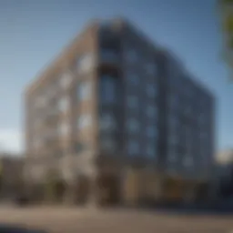 Stunning architectural facade of the Heights on Congress apartments showcasing modern design elements