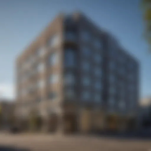 Stunning architectural facade of the Heights on Congress apartments showcasing modern design elements