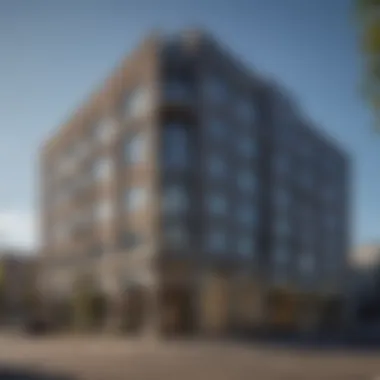 Architectural Marvel of the Heights on Congress Stunning architectural facade of the Heights on Congress apartments showcasing modern design elements