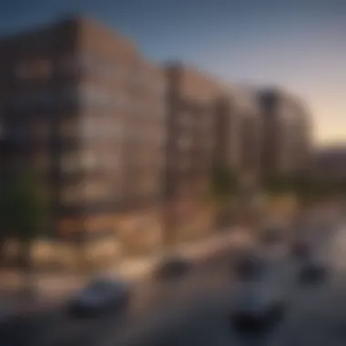 Panoramic view of the Heights on Congress demonstrating its prime urban location