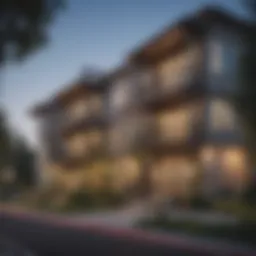 Elegant exterior view of Heritage Grove Apartments showcasing modern architecture