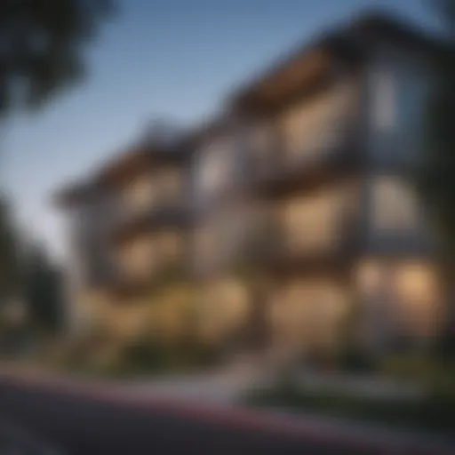 Elegant exterior view of Heritage Grove Apartments showcasing modern architecture