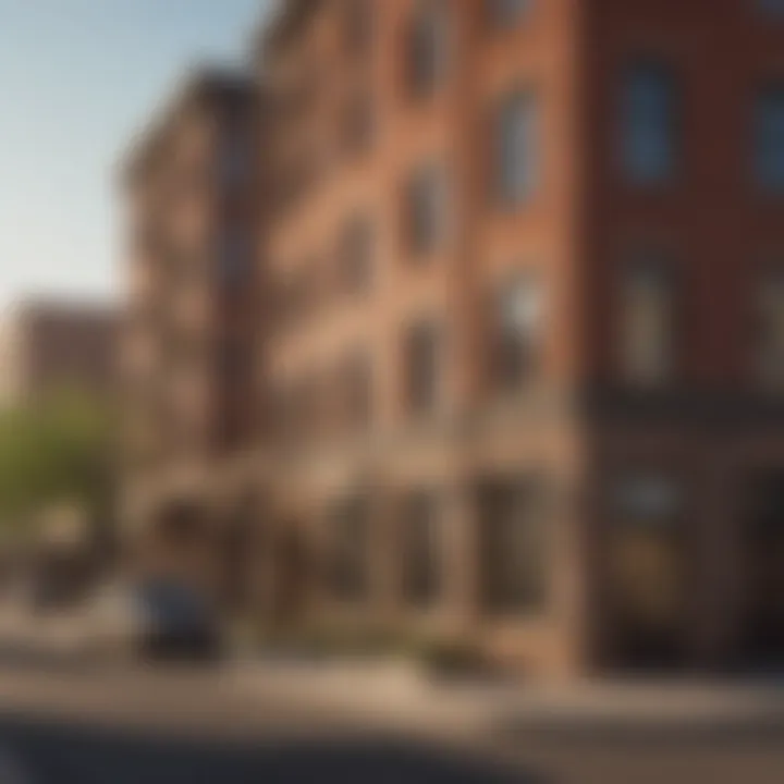 A street view of historic apartments reflecting the urban landscape of Phoenix