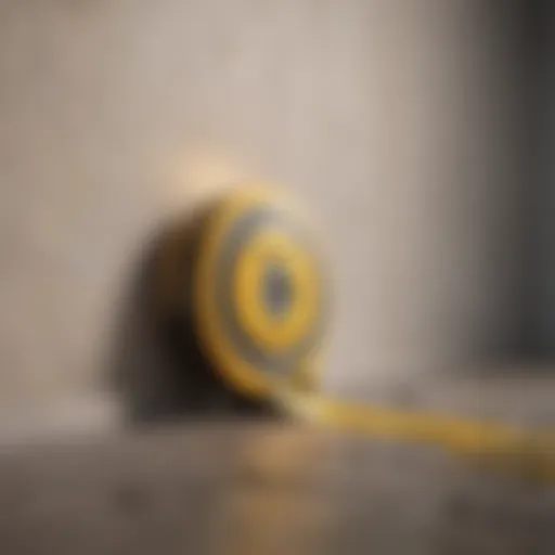 Measuring tape laid out against a wall