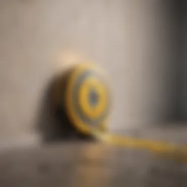 Measuring Tape Against Wall Measuring tape laid out against a wall