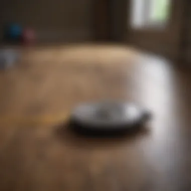 A measuring tape extended across a room's floor