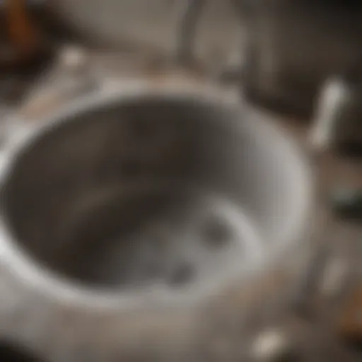 Visual representation of a clogged disposal unit