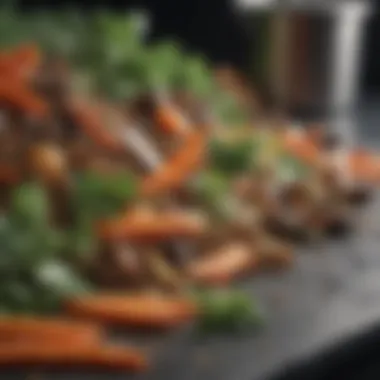 Fresh Kitchen Scraps A close-up view of fresh kitchen scraps ready for composting