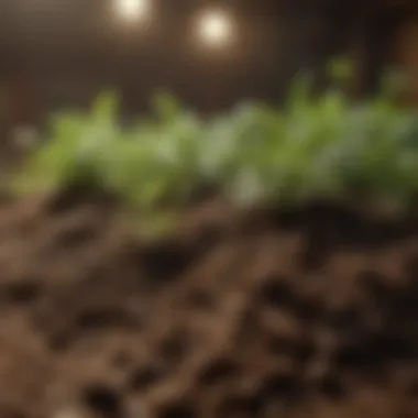 Quality Soil for Thriving Herbs Close-up of healthy herb soil