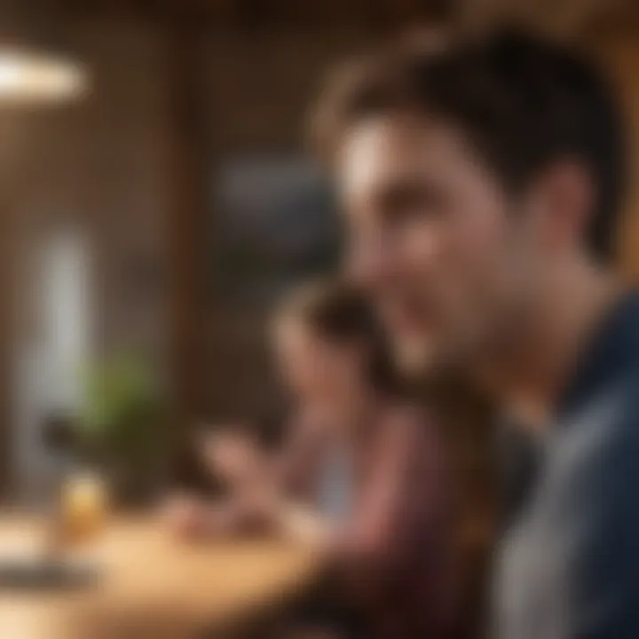 An individual actively listening during a conversation