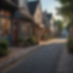 Charming small town street with quaint shops