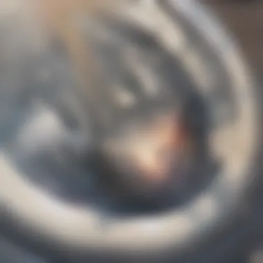 Professional Drain Clearing Tool Close-up of a toilet auger in action