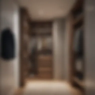 Stylish Narrow Closet with Vertical Storage Stylish narrow closet featuring vertical storage solutions