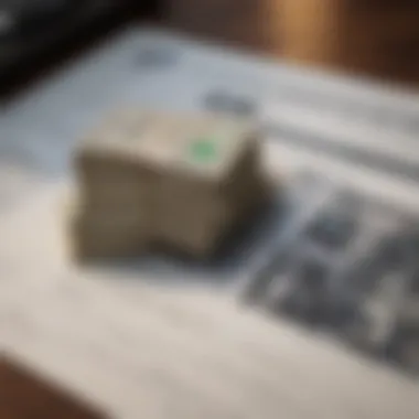 Real Estate Transaction with Cash A close-up view of a cash transaction with real estate documents