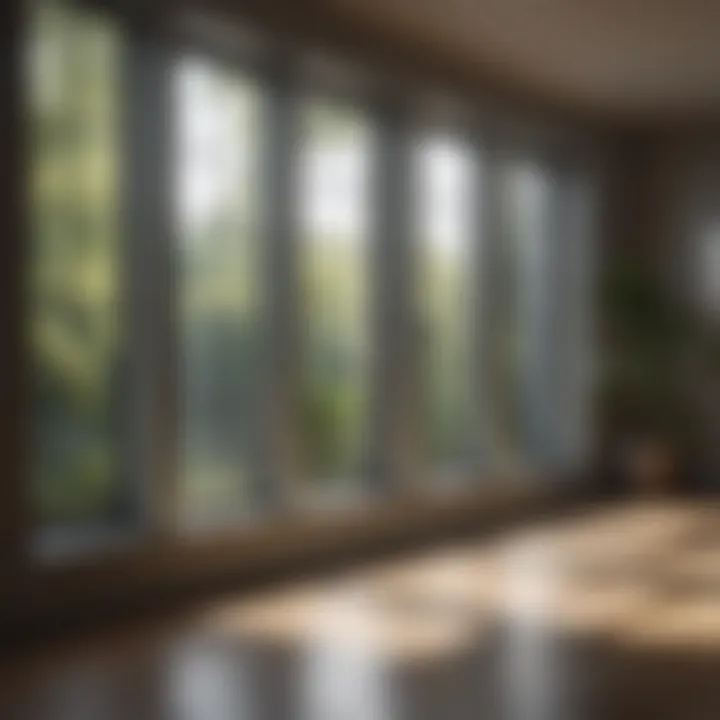 Sparkling windows with natural sunlight