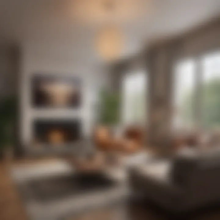 Staged living room to attract tenants
