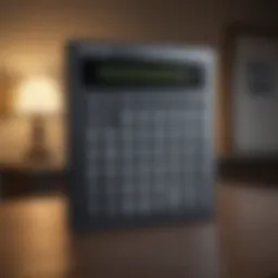 A digital calculator displaying price per square foot