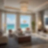 Luxurious hotel suite with ocean view