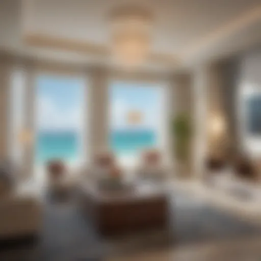 Luxurious hotel suite with ocean view