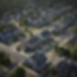 A serene suburban neighborhood showcasing a variety of homes.