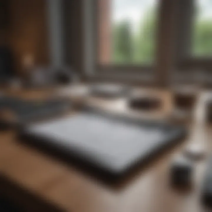 Calculator and notepad used for calculating room area