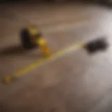 Measuring tape laid across a floor for square footage calculation