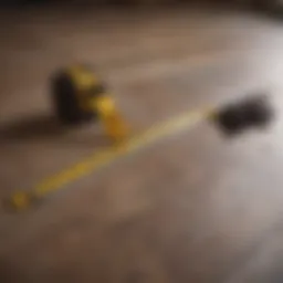Measuring tape laid across a floor for square footage calculation