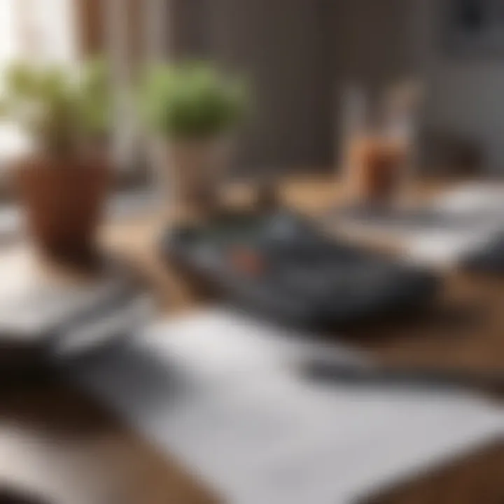 Calculator and financial documents on a table