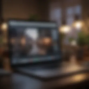 A digital marketing strategy displayed on a laptop screen with various platforms