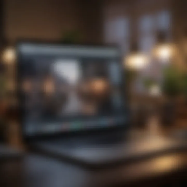 A digital marketing strategy displayed on a laptop screen with various platforms