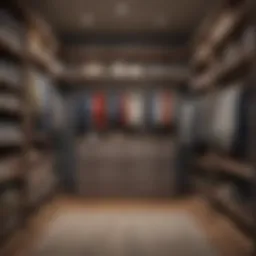 Stylish closet organization with vibrant colors and textures