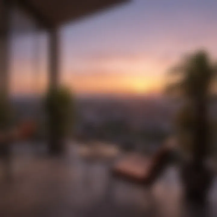 Stunning sunset view from a Sunset Boulevard apartment balcony